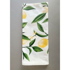NWOT DII Kitchen Dish Towel Lemon Bliss Yellow Green Lemon / Flowers Print #02
